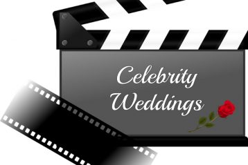 A graphic with the words "Celebrity Weddings" on it.