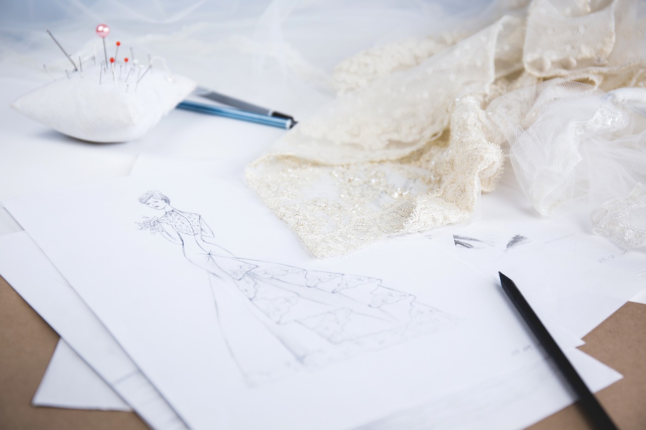 Bridal designs and material.