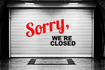 The words, "Sorry, we're closed."