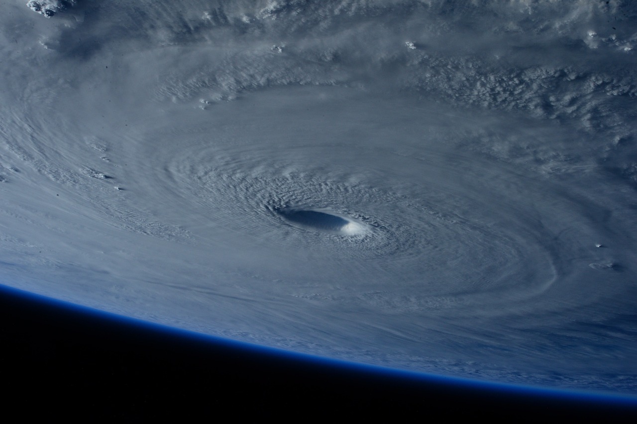 A picture of a hurricane from space.