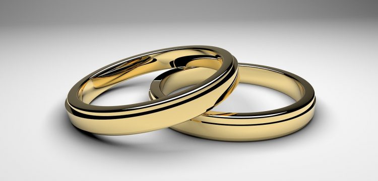 Two gold wedding bands.