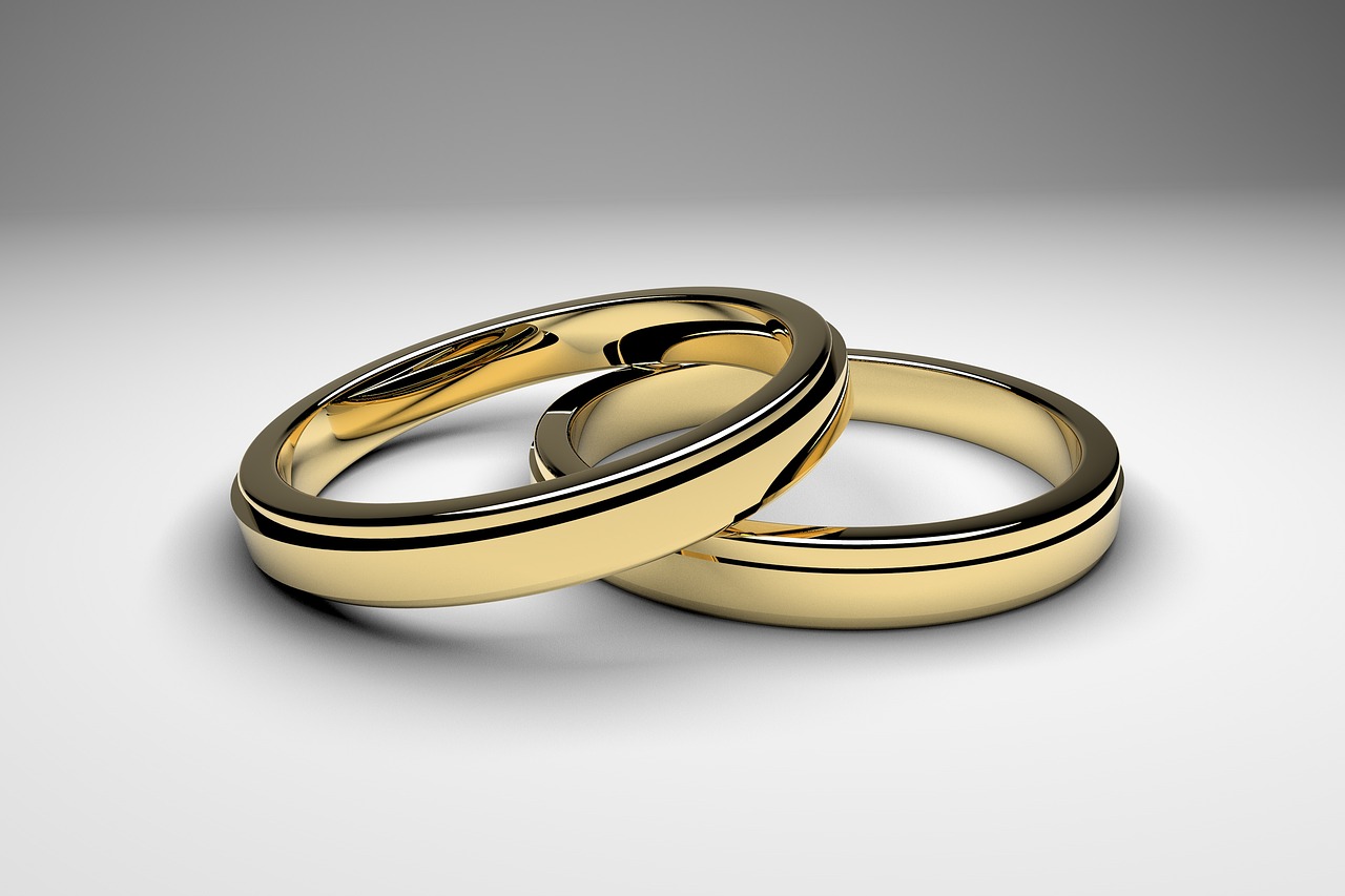 Two gold wedding bands.
