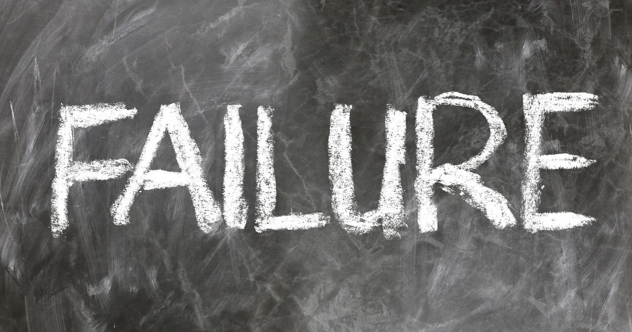 "Failure" written on a chalkboard.