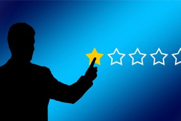 Graphic of someone rating a service as a one star.