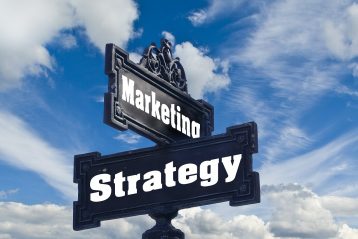 Signposts that read "Marketing" and "Strategy".