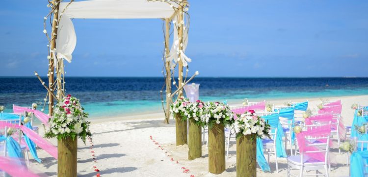 A beach wedding.