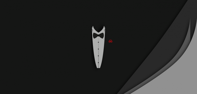 Graphic of a tuxedo jacket.