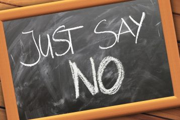 Chalkboard that reads, "Just Say No".