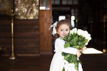 Flower girl in a wedding.