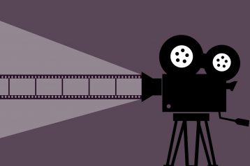 Graphic of a movie camera.