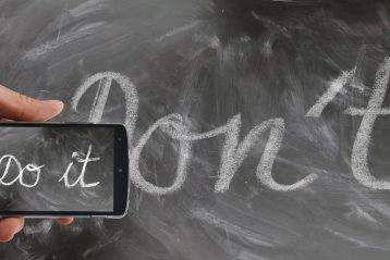 The words, "Don't do it".