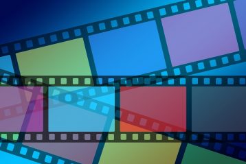 A graphic indicating film from a video.