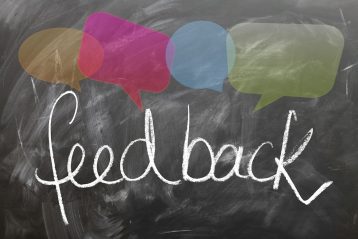 Chalkboard that reads, "Feedback".