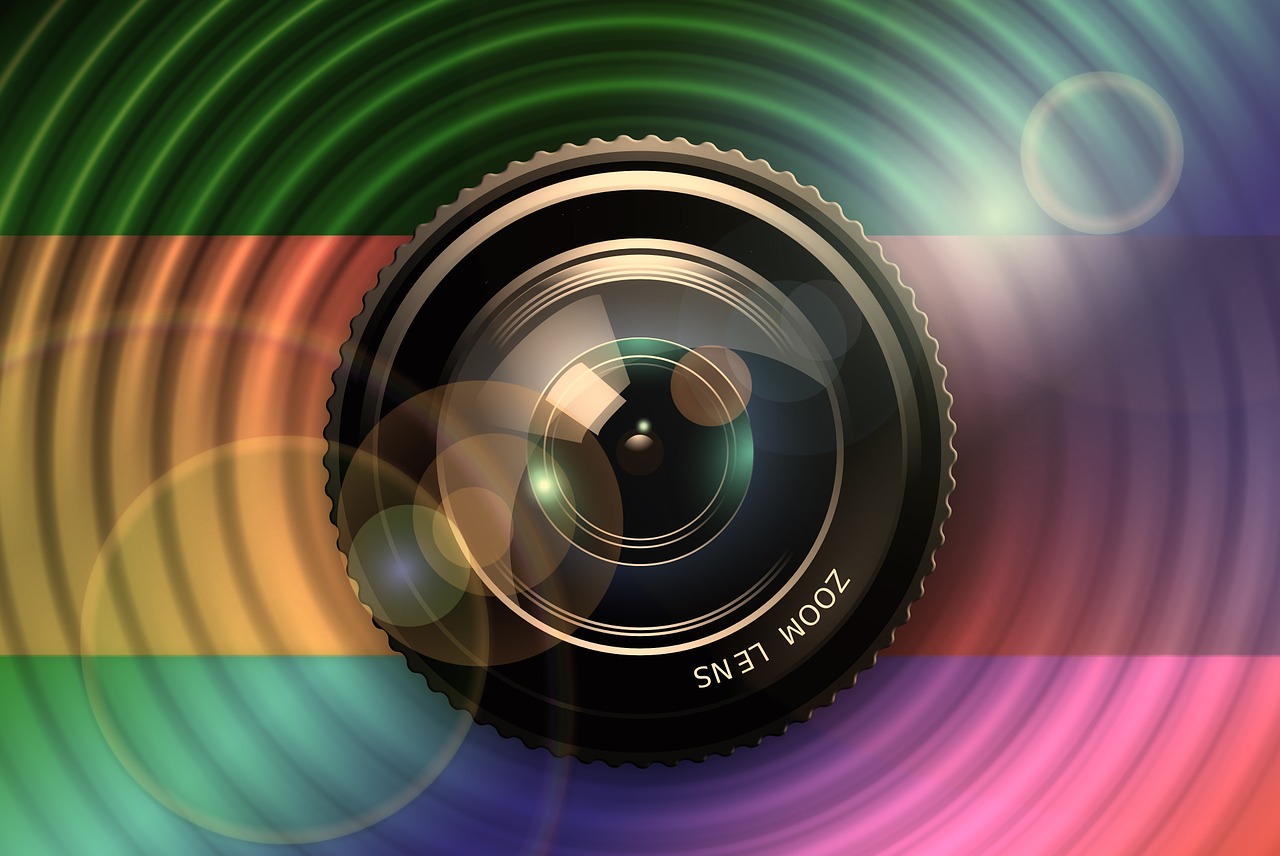 Lens of a camera.