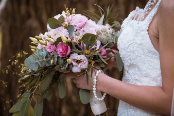 Bride holding her bouquet.