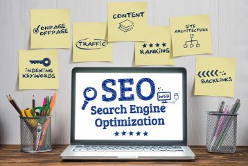 A graphic explaining the parts of SEO.