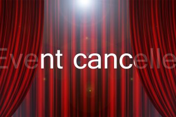 A graphic that reads, "Event Cancelled".