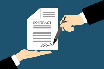 Graphic of a signed contract.