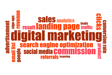 Graphic with marketing key words in it.