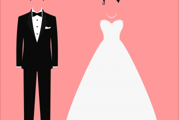 Graphic of a bride and groom.