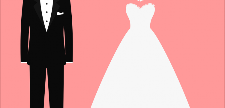 Graphic of a bride and groom.
