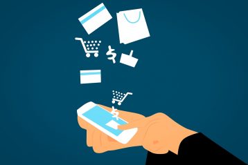 Graphic depicting e-commerce.
