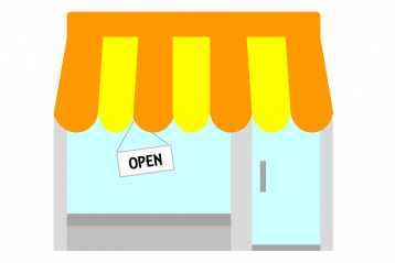 Graphic of a small business store.