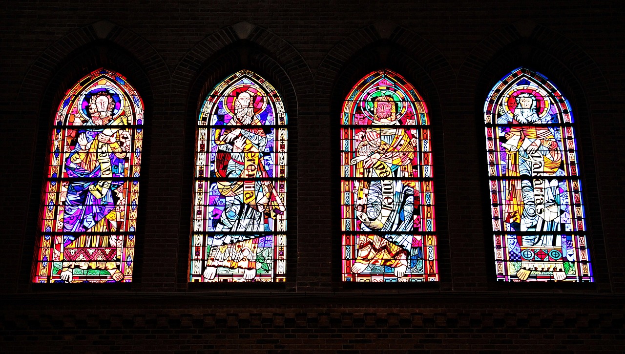 Stained glass windows.