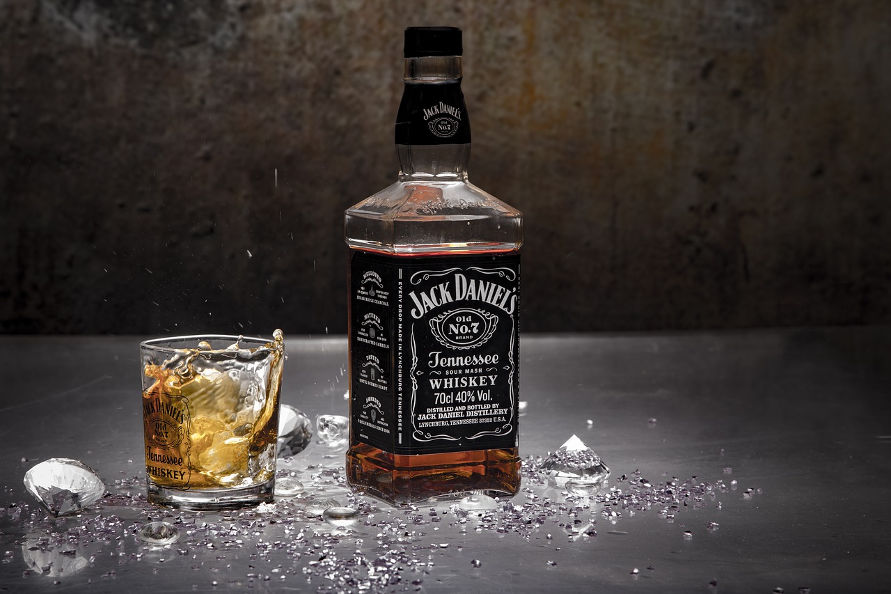 Bottle of Jack Daniel's with a glass.