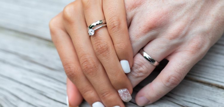 Small diamond engagement ring.