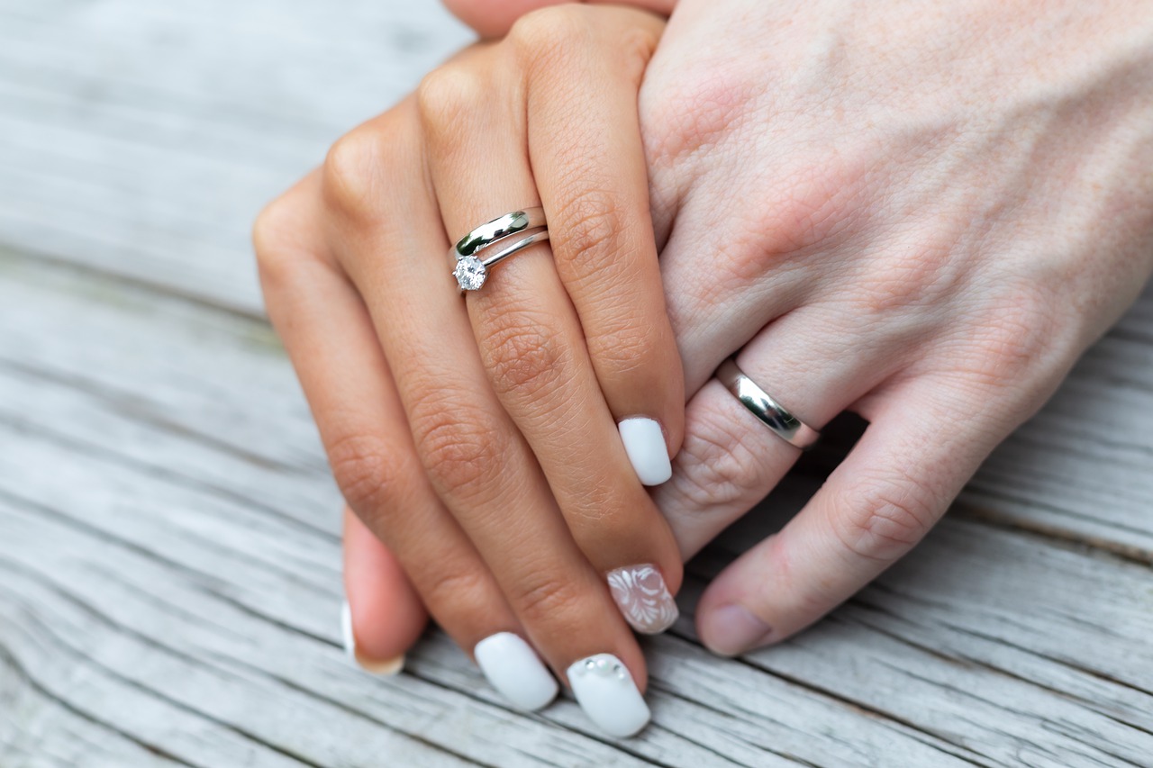 Small diamond engagement ring.