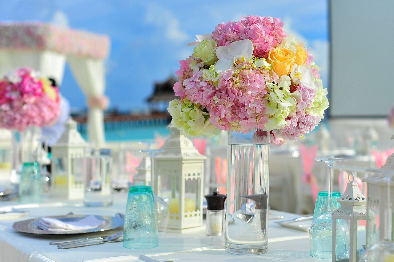 Wedding reception table.