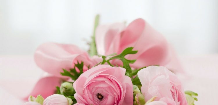 A bouquet of pink roses.