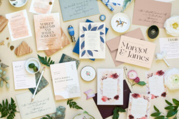 Minted and Brides' exclusive stationery collection.