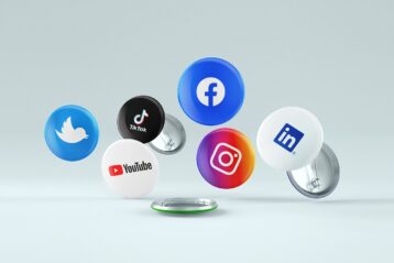Various social media icons.