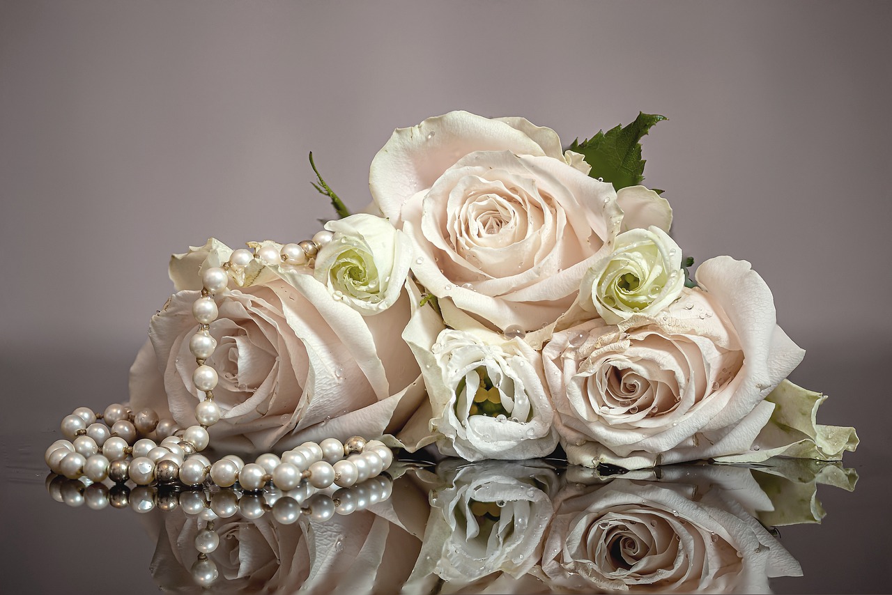 Pearls and roses.